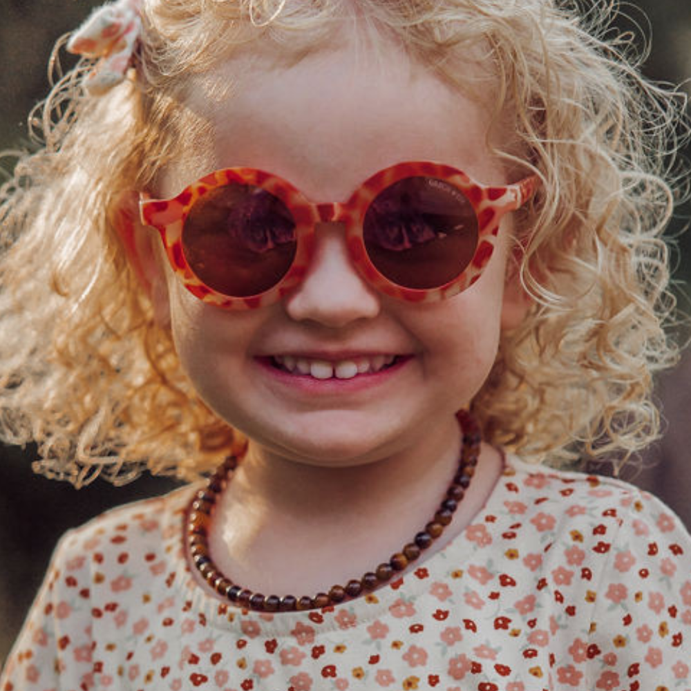 Original Round Sustainable Sunglasses | Bio-based  Bendable Polarized | Sunset Tortoise