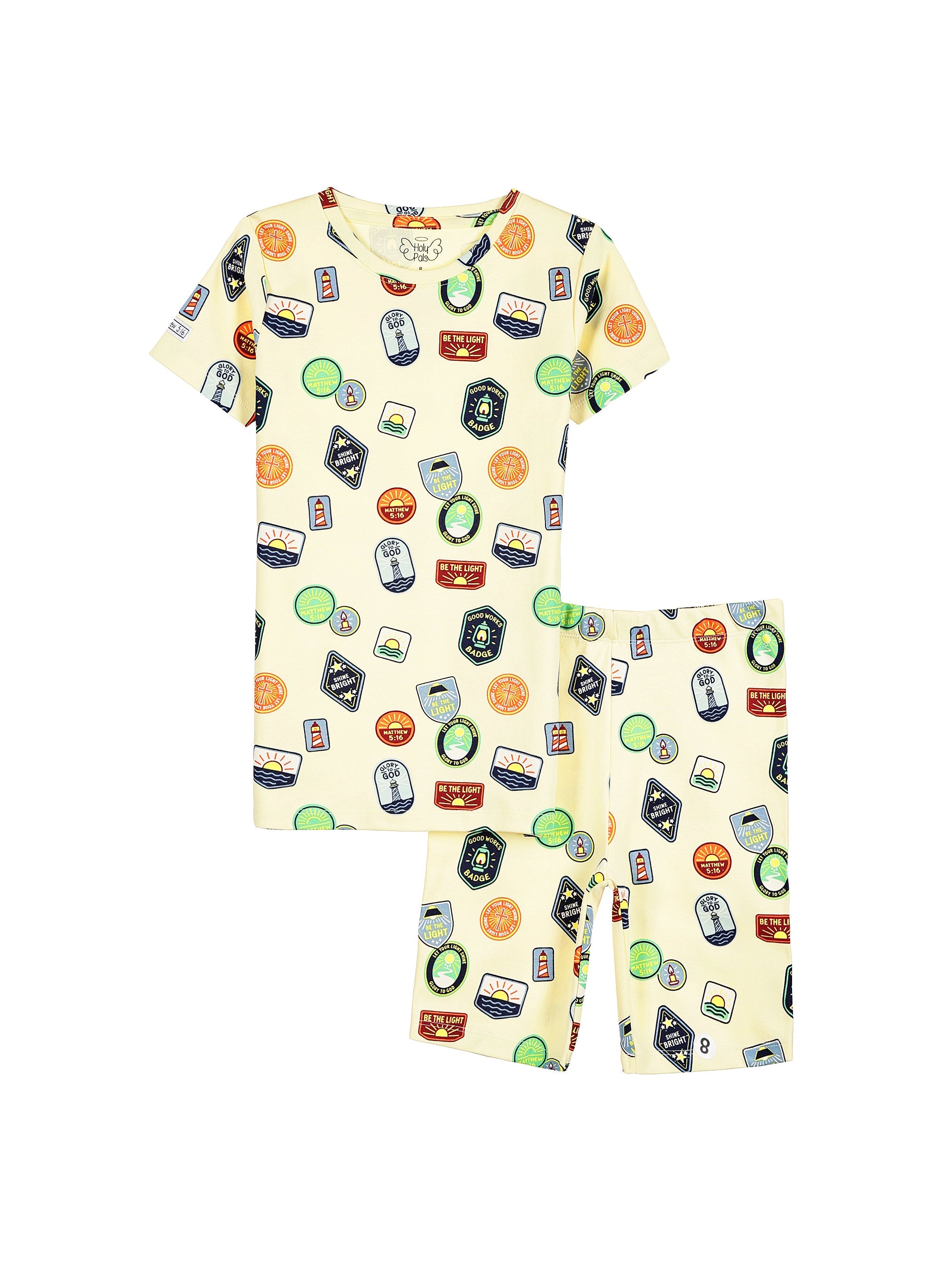 Be The Light Badges Pj Shorts Set Cotton