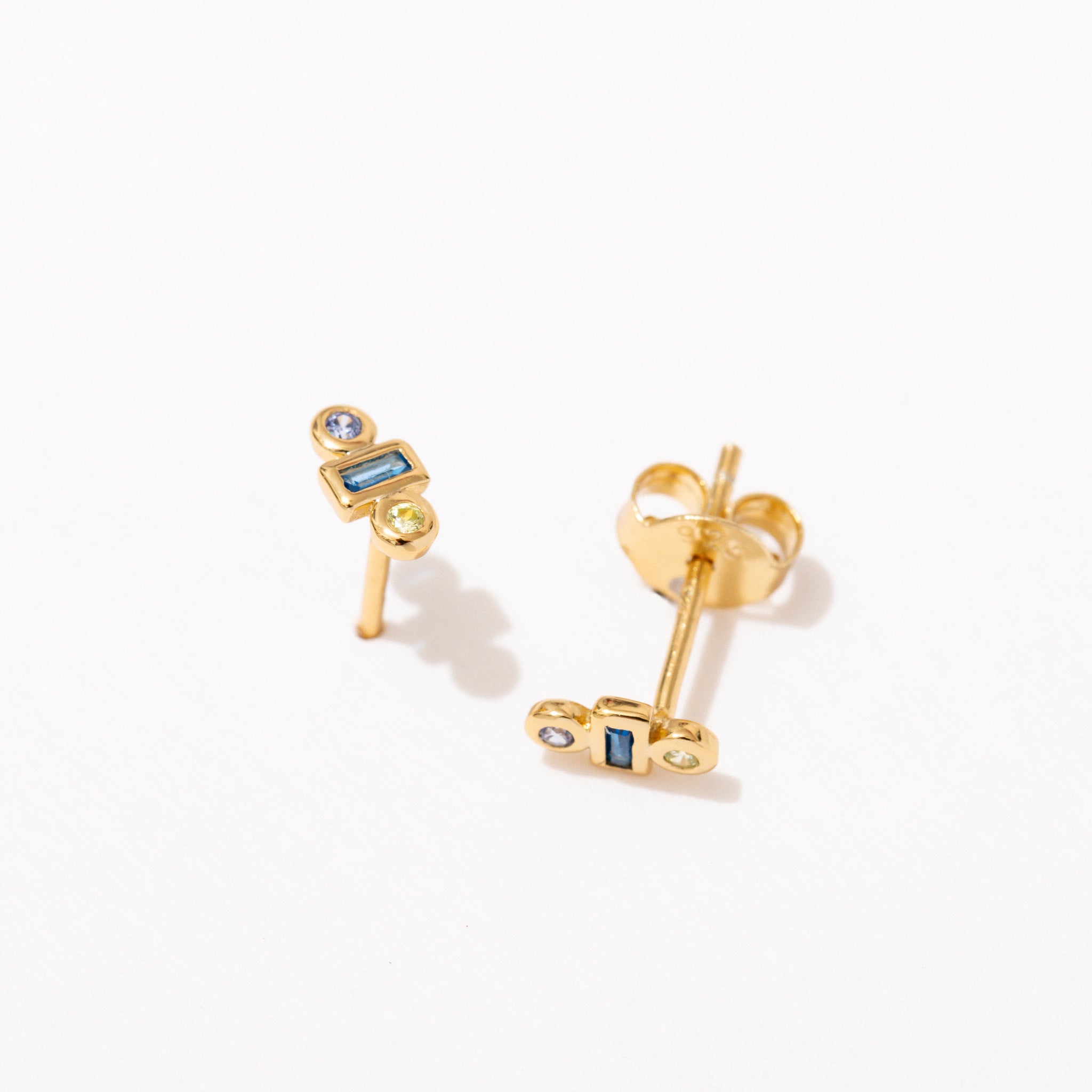 Stacked Gemstone Studs