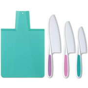 Tovla Jr. Kids’ Knives & Foldable Cutting Board Set | Safe Montessori Kitchen Tools