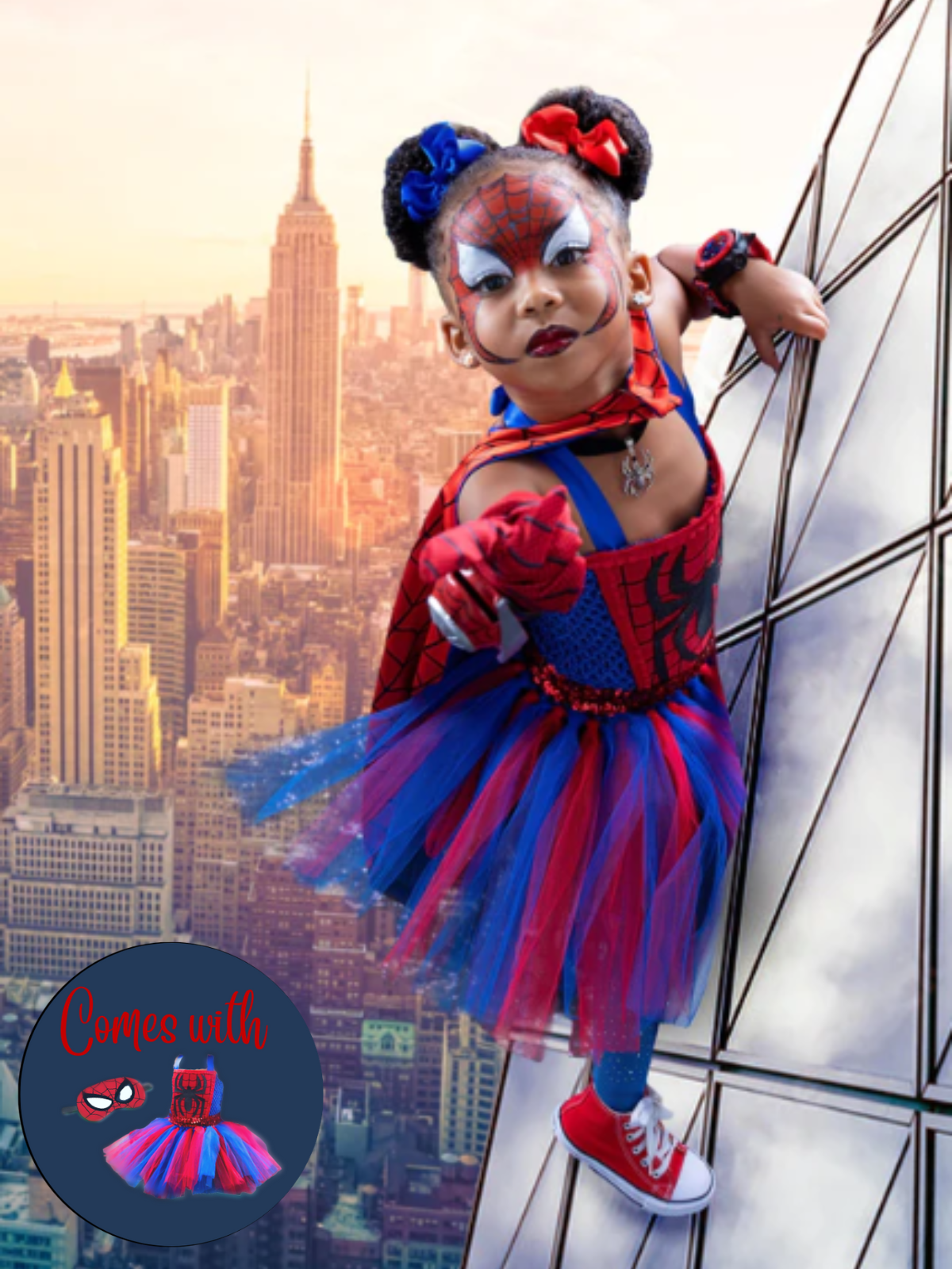 Girls Spider Superhero Tutu Costume Dress