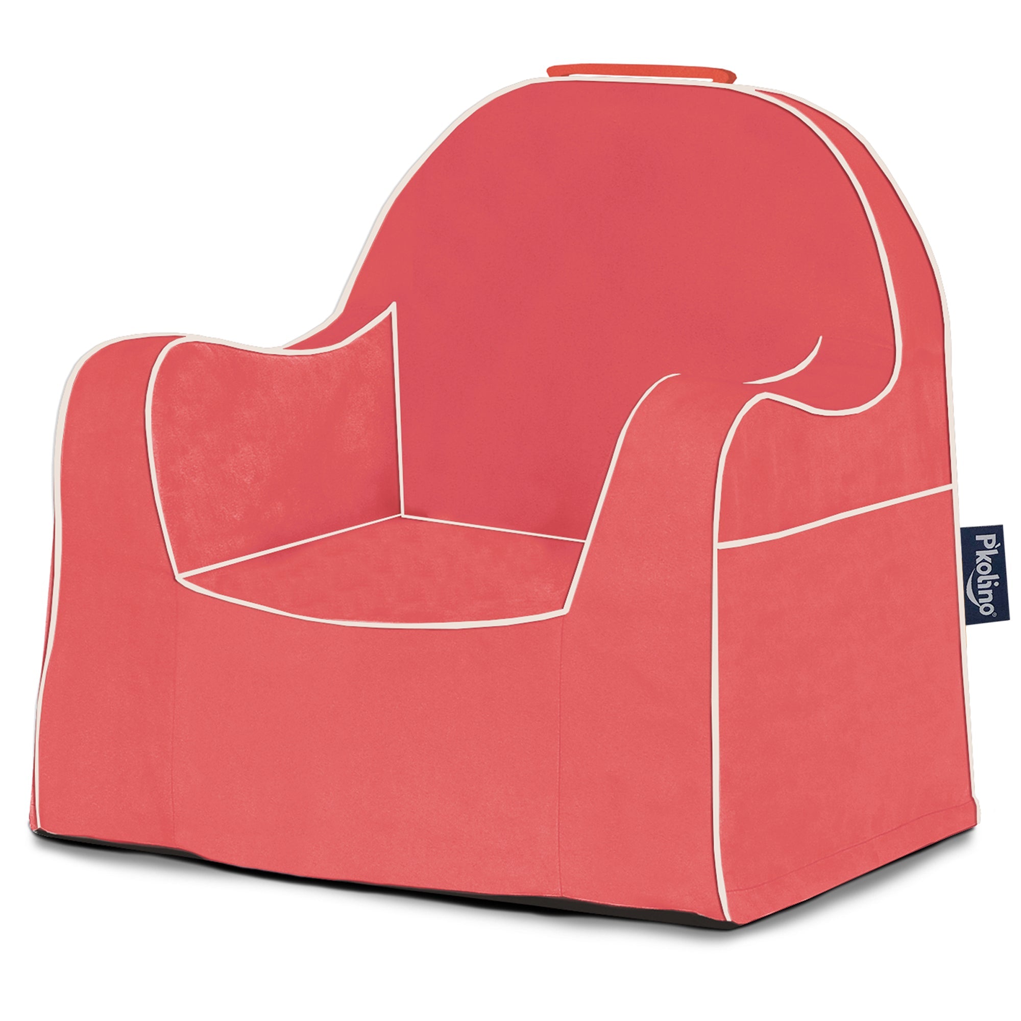 Little Reader Chair - Coral with White Piping