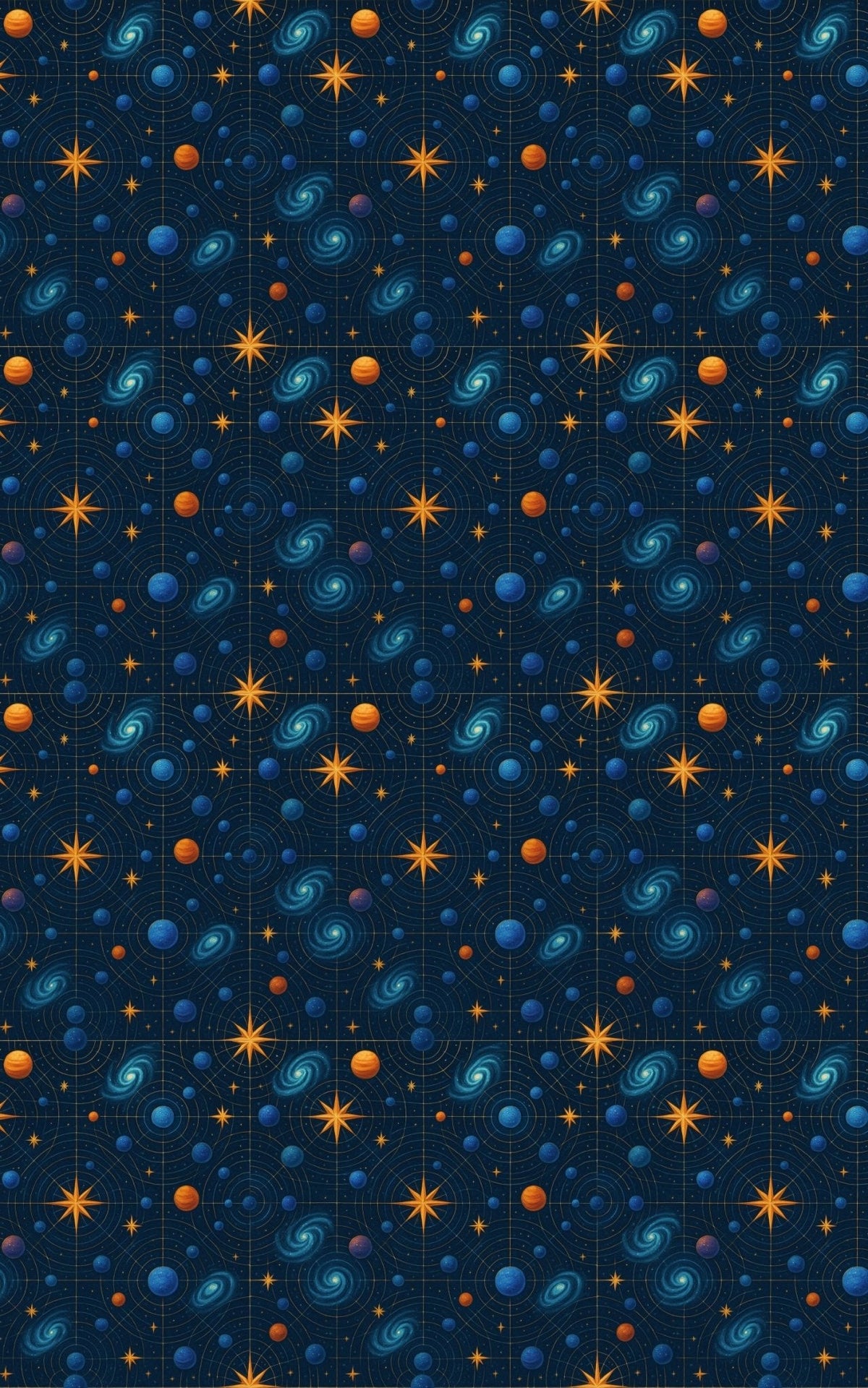 Cosmic Grid Matrix Wrapping Paper