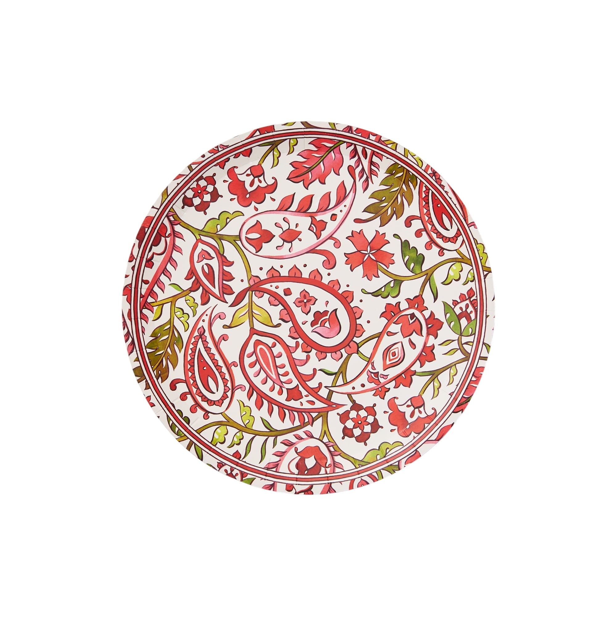 Festive Paisley Large Plates (10 Per Pack)