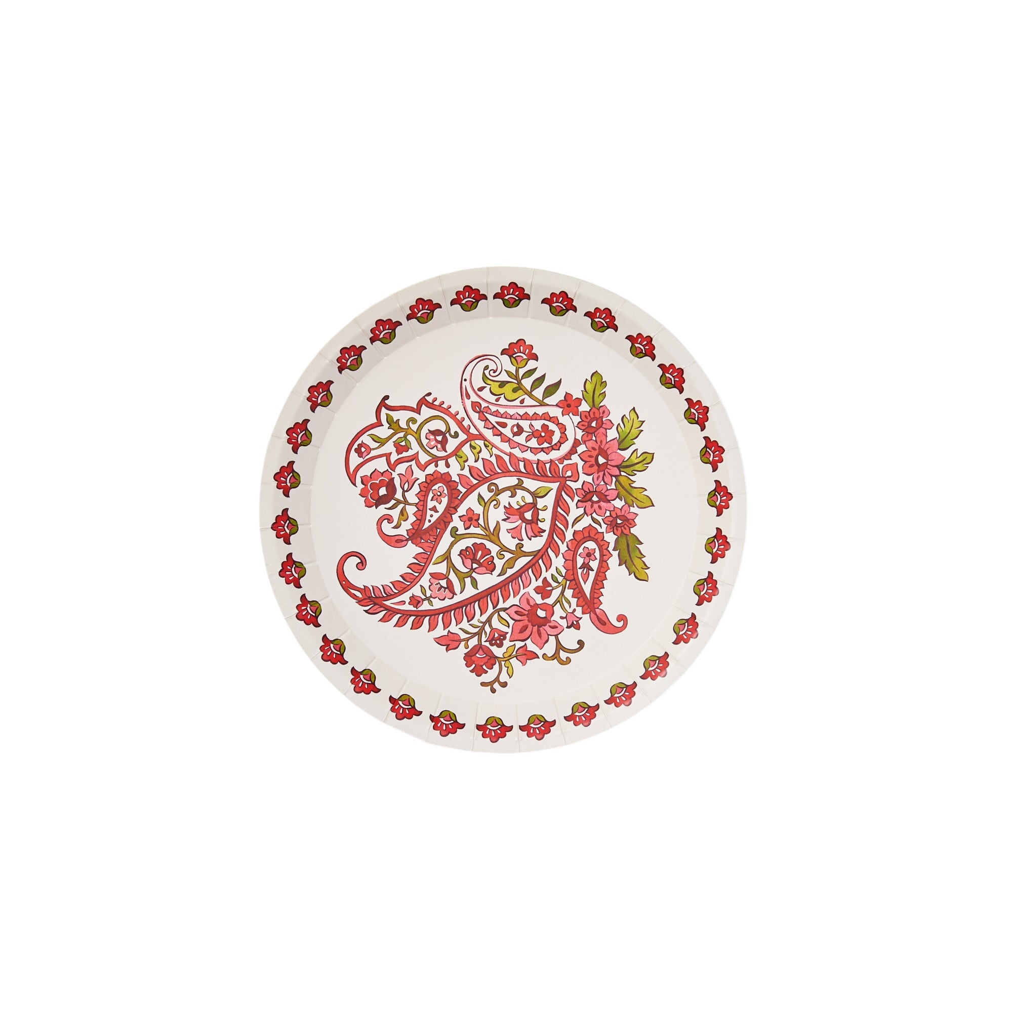 Festive Paisley Small Plates (10 Per Pack)