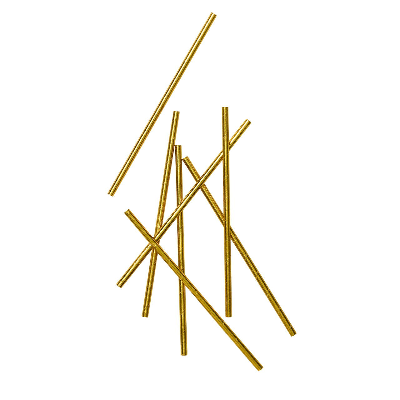 Metallic Gold Paper Straws (25 Per Pack)