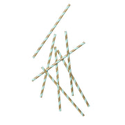 Mint And Gold Paper Straws (25 Per Pack)