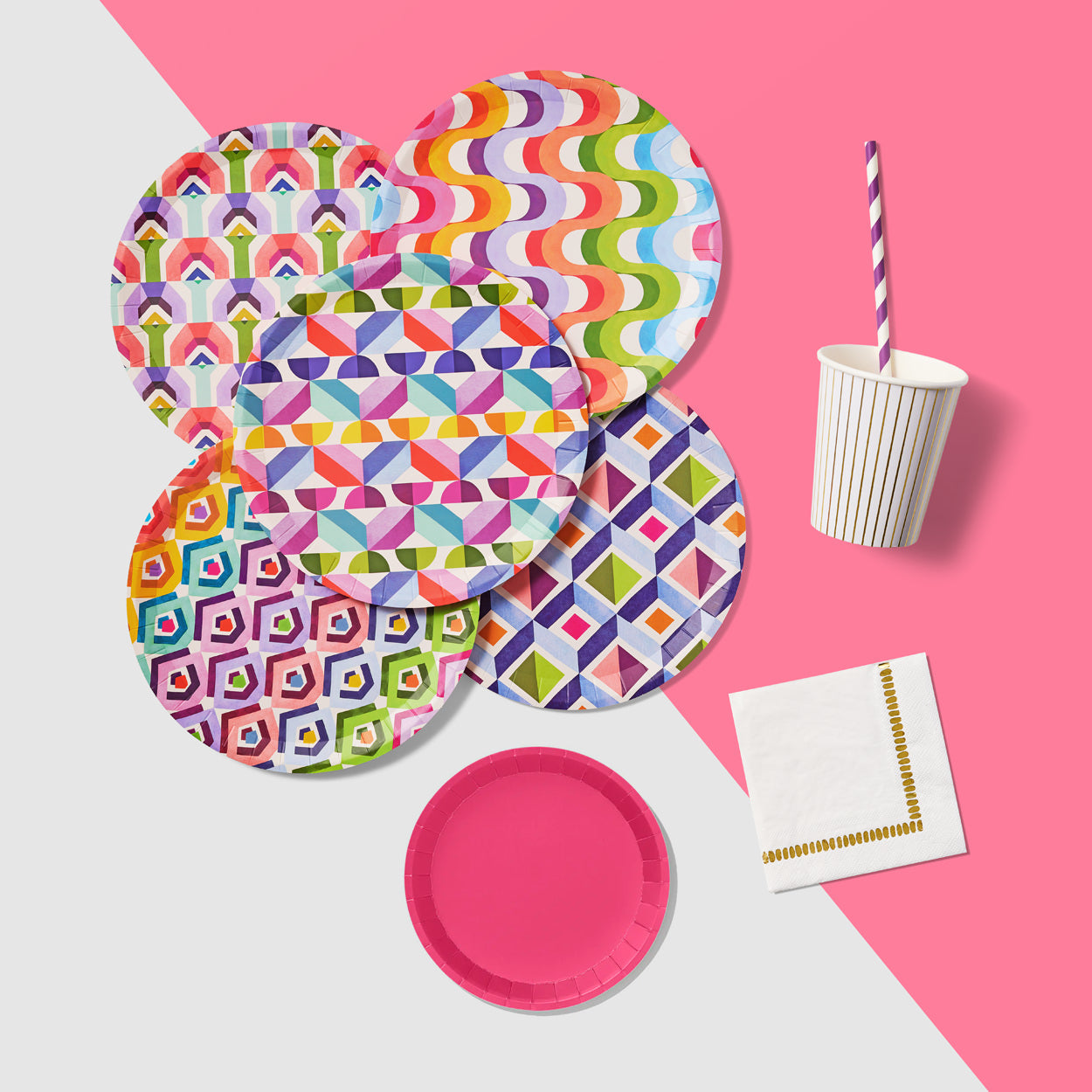 Color Me Crazy Large Plates (10 Per Pack)