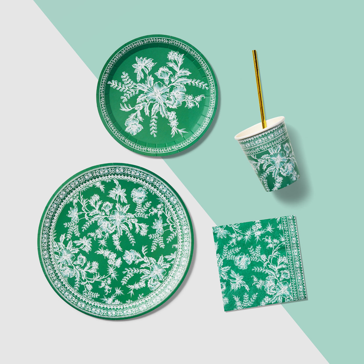 Emerald Toile Small Plates (10 Per Pack)