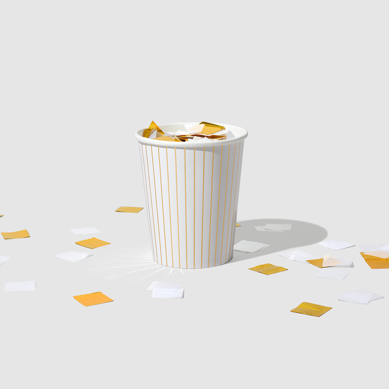 White Pinstripe Cups (10 Per Pack)