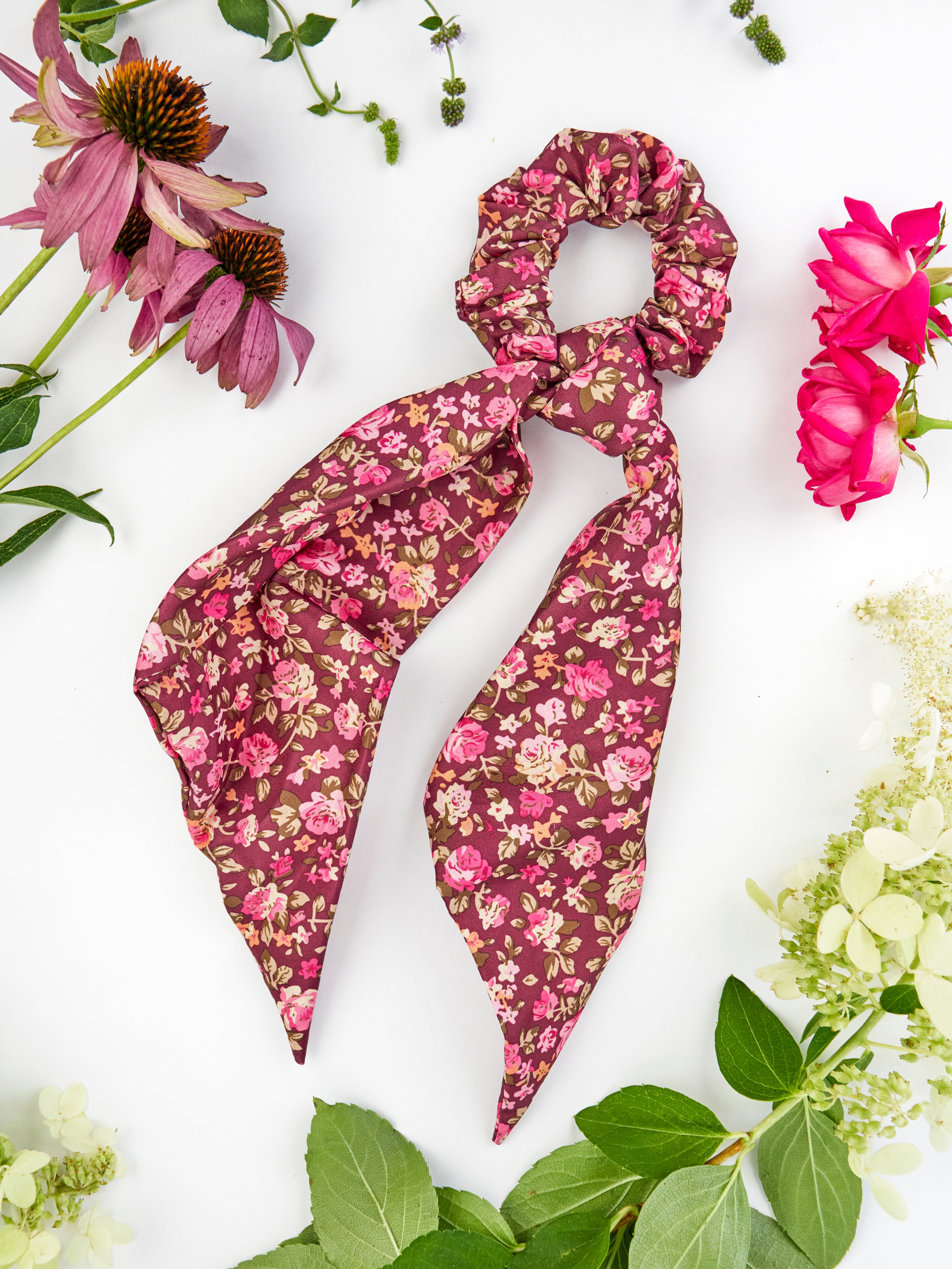 Cottage Rose Scarf Scrunchie