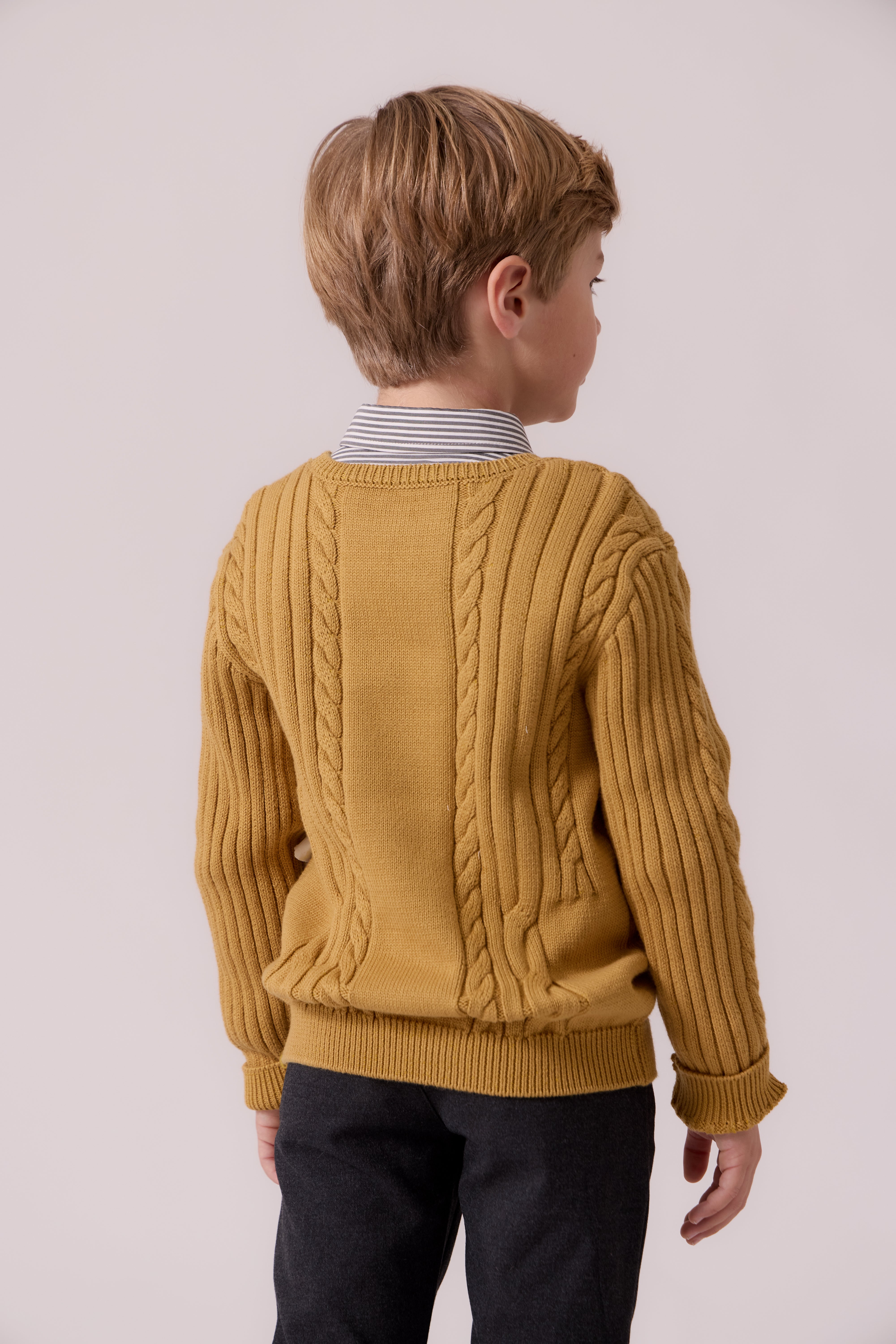 Sean Cable Knit Sweater - Mustard