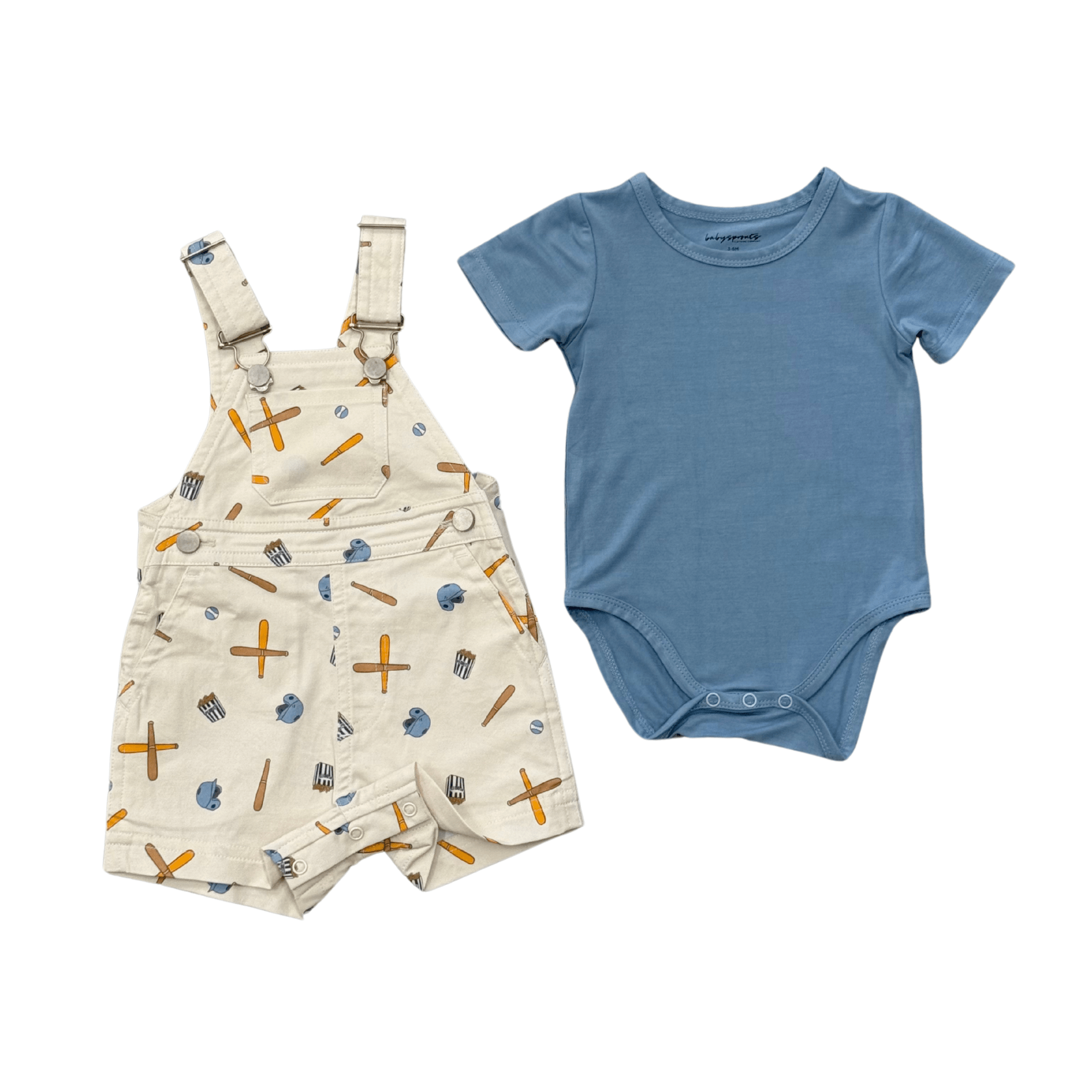 Cotton Overalls Set In Baseball