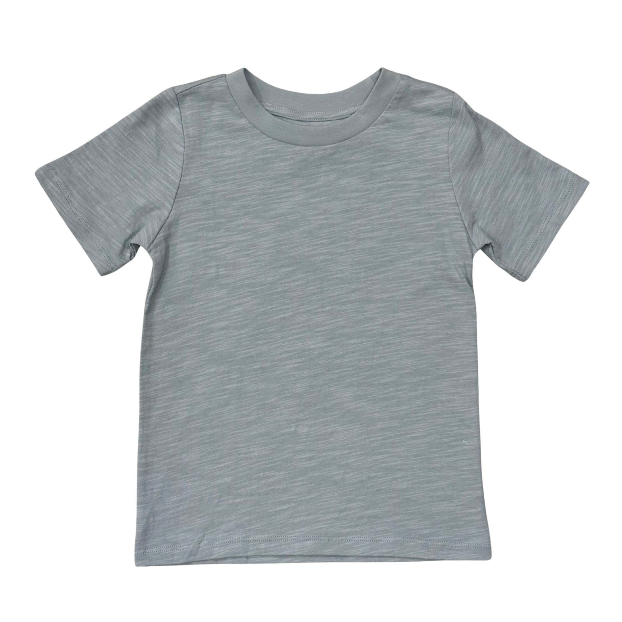 Boys Cotton Short Sleeve Tee In Grayish Blue