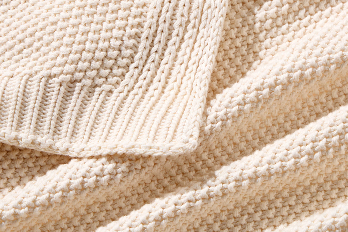 Cozy Knit Cotton Throw Blanket