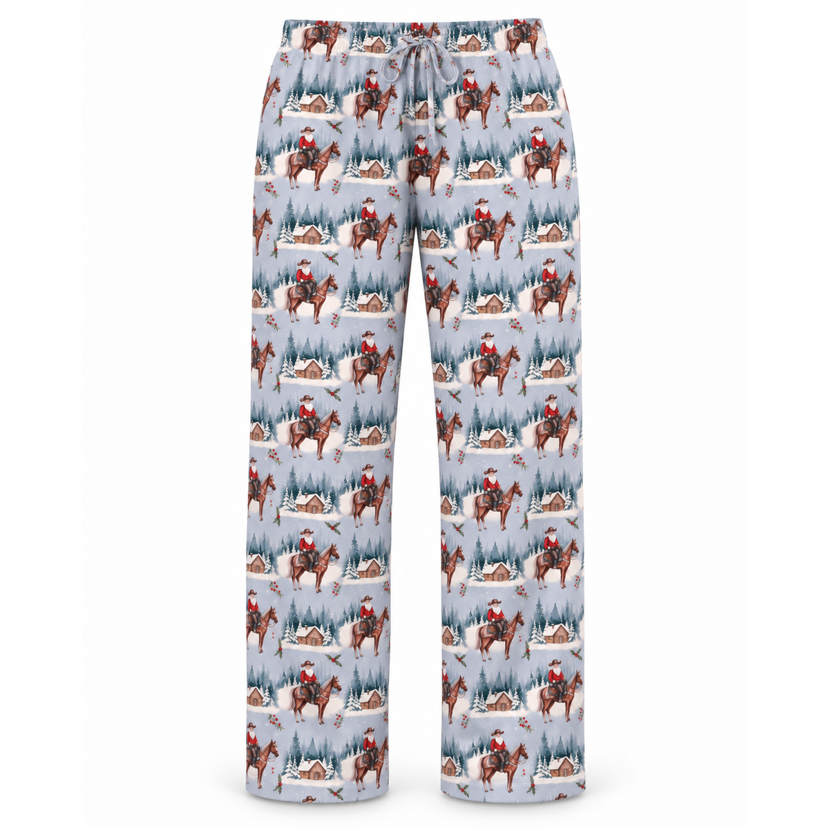 Adult Bamboo Pajama Pants - Cowboy Christmas Western
