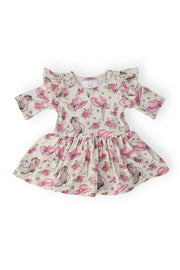 Cowgirl Cutie 3/4 Sleeve Flutter Twirl Bodysuit