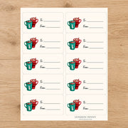 Cozy Christmas Cocoa Gift Tag Sticker Sheet