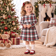 Girls Christmas Plaid Dress – Soft Bamboo Holiday Outfit