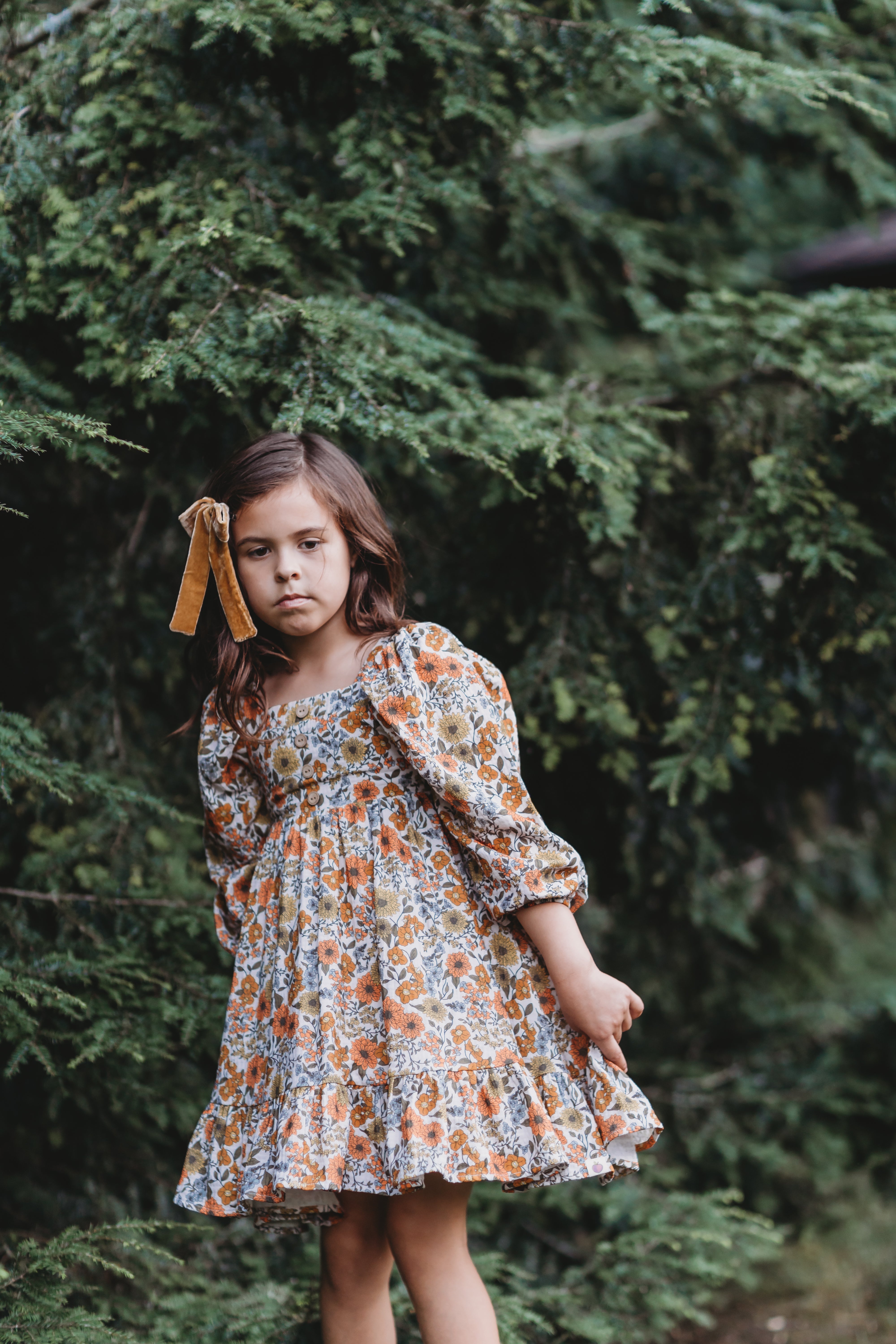 Puff Sleeve Gauze Dress - Marigold Meadow