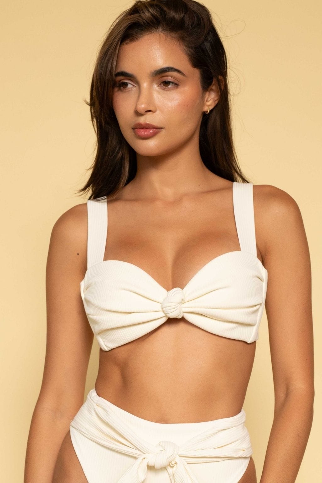 Cream Rib Hayden Bikini Top