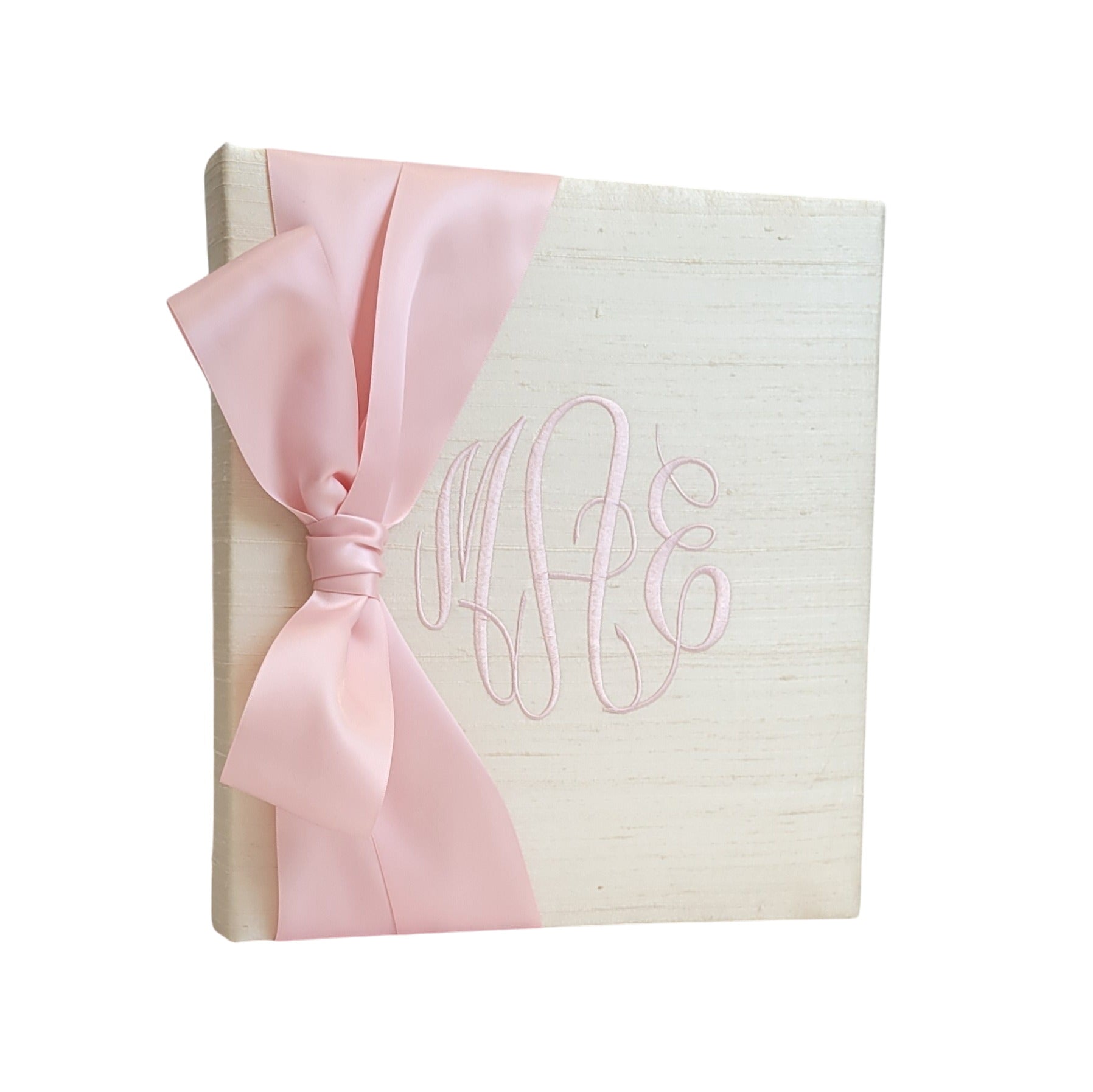 Baby Memory Book - Cream Silk (w/ Satin Bow)