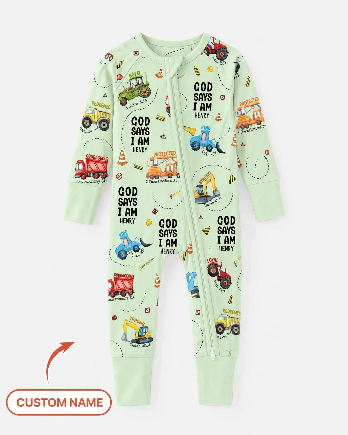 Custom Name God Says I Am Boy Bamboo Convertible Zippy