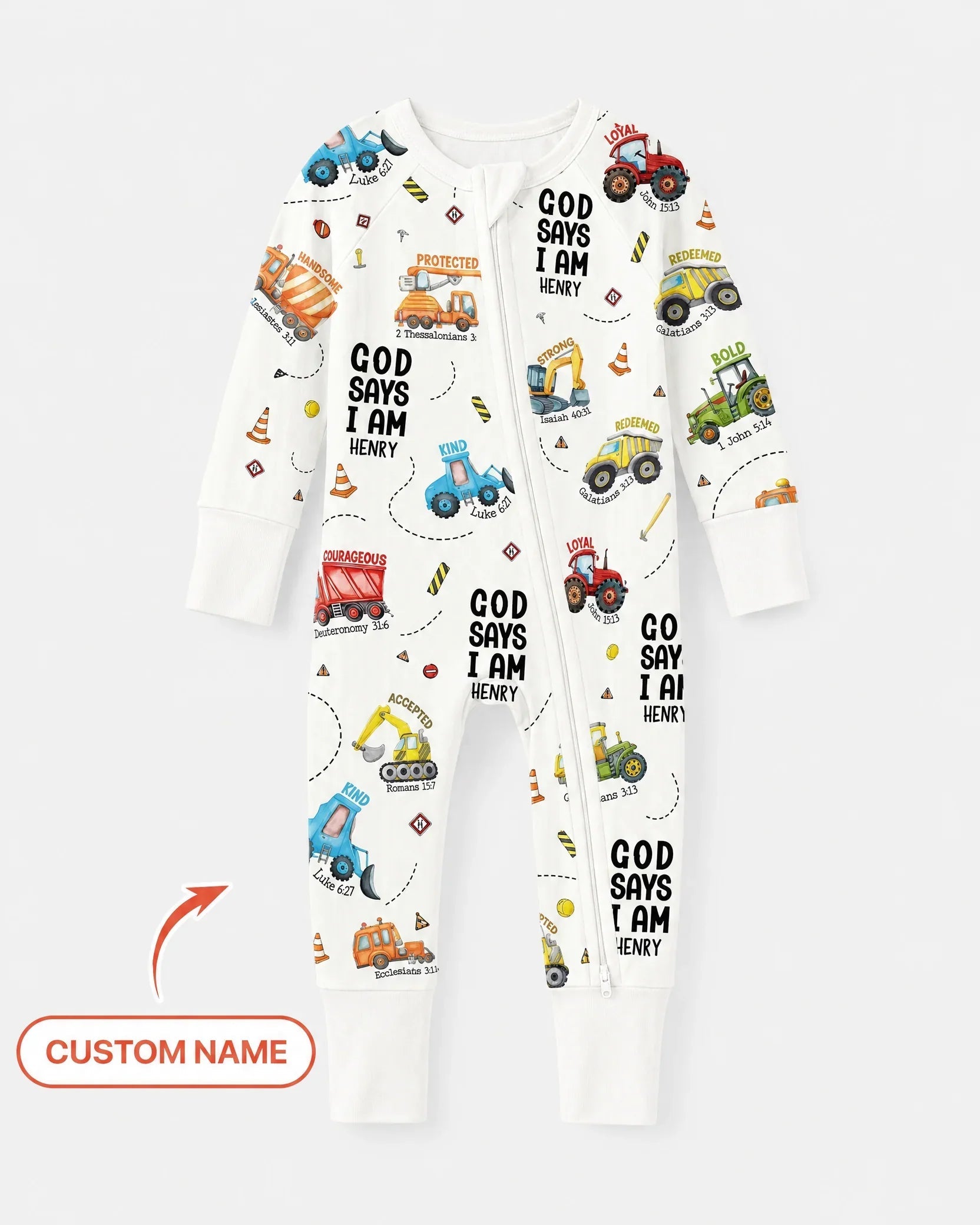 Custom Name God Says I Am Boy Bamboo Convertible Zippy