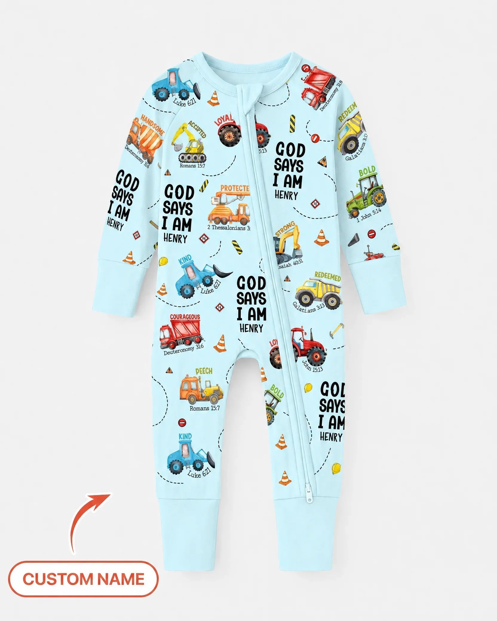 Custom Name God Says I Am Boy Bamboo Convertible Zippy