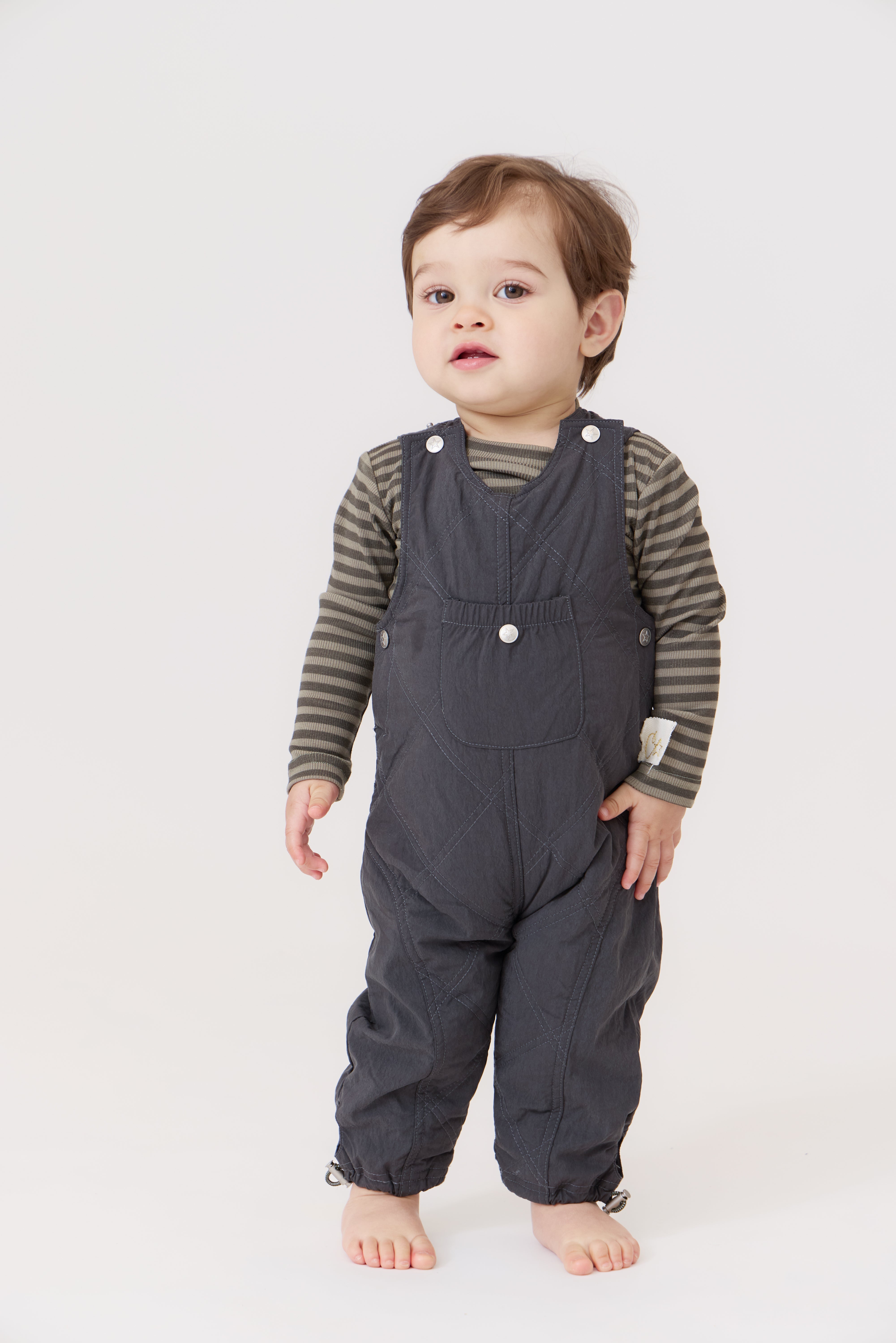 Teddi Quilted Overalls - Black