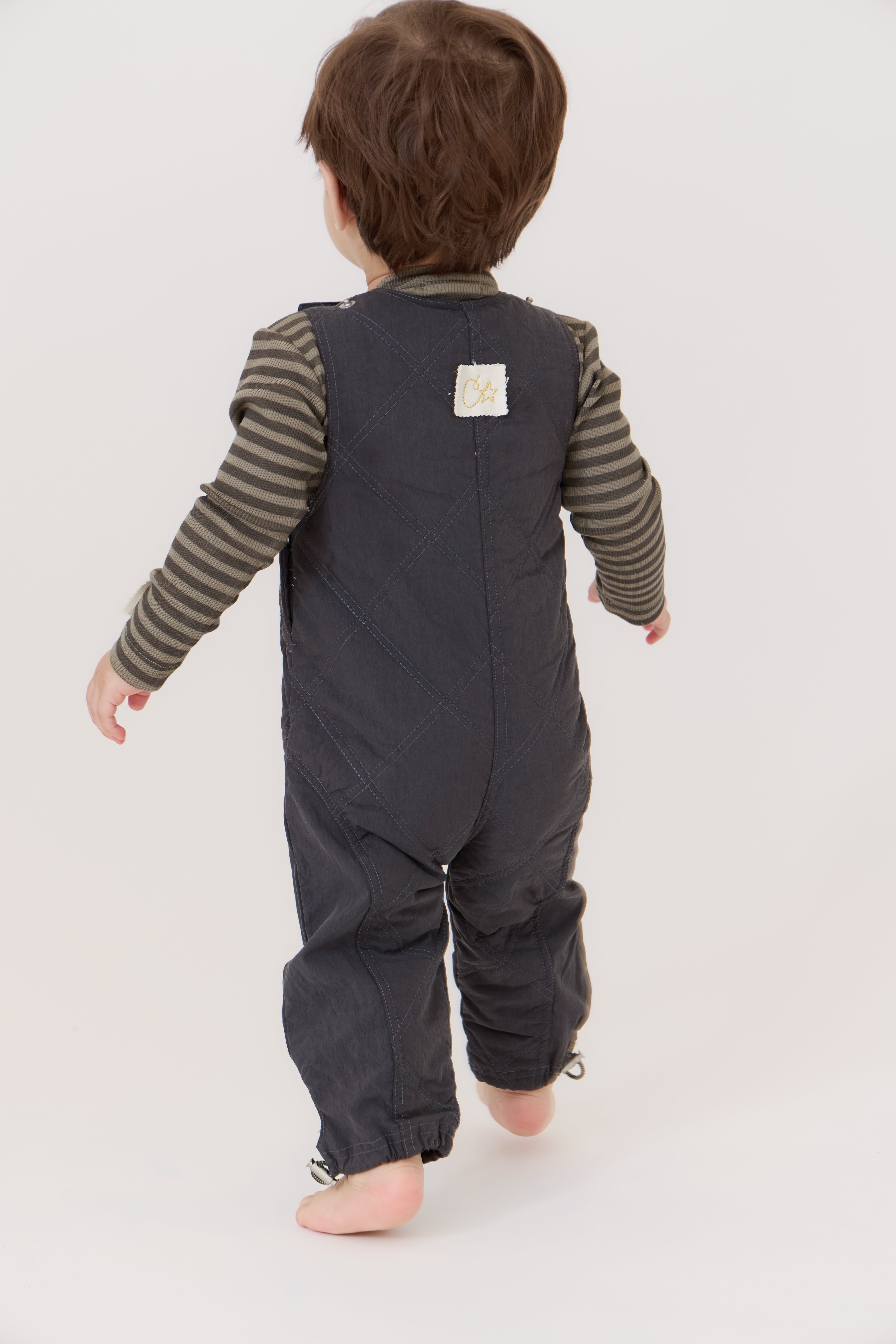 Teddi Quilted Overalls - Black