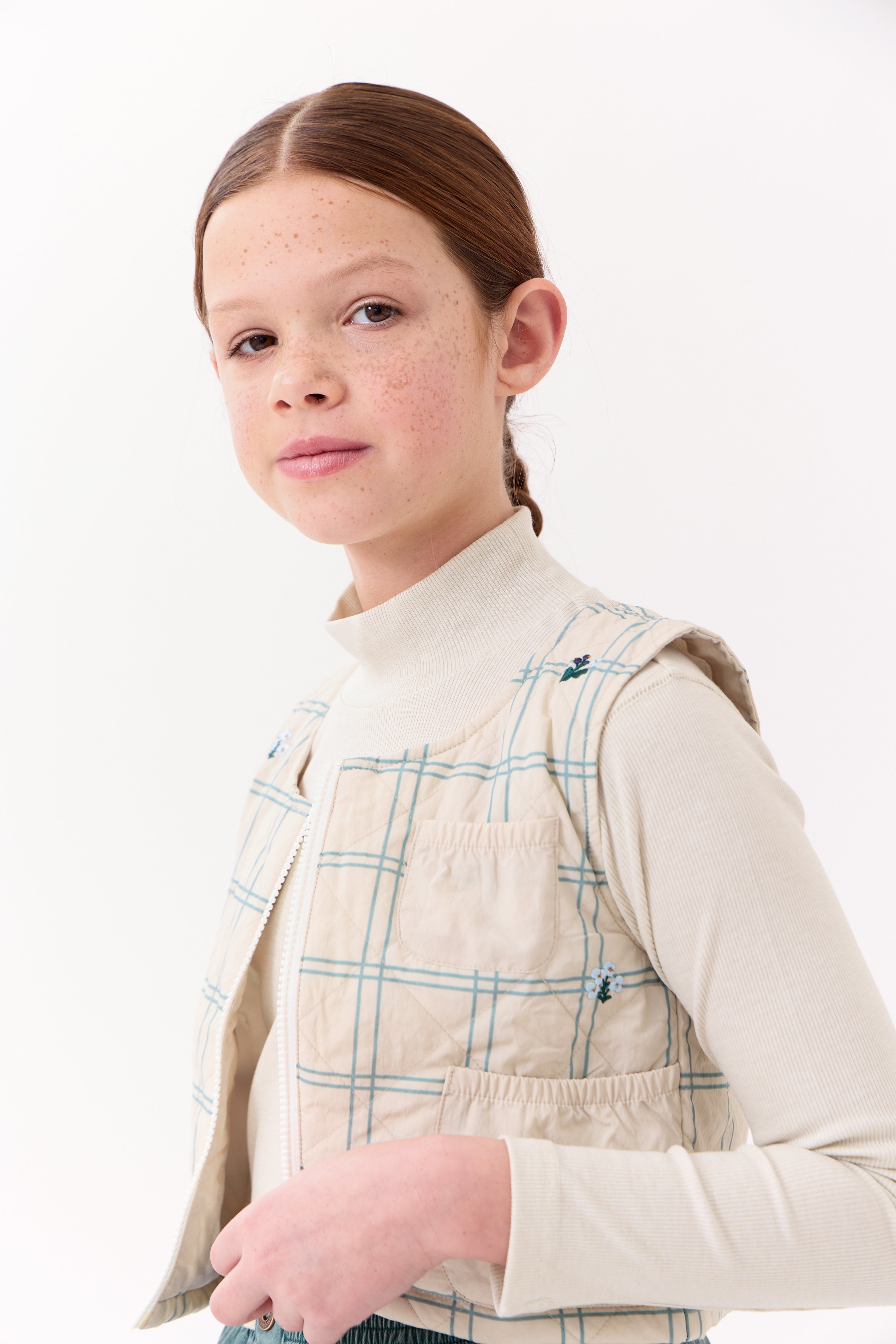 Louise Quilted Vest - Oatmilk
