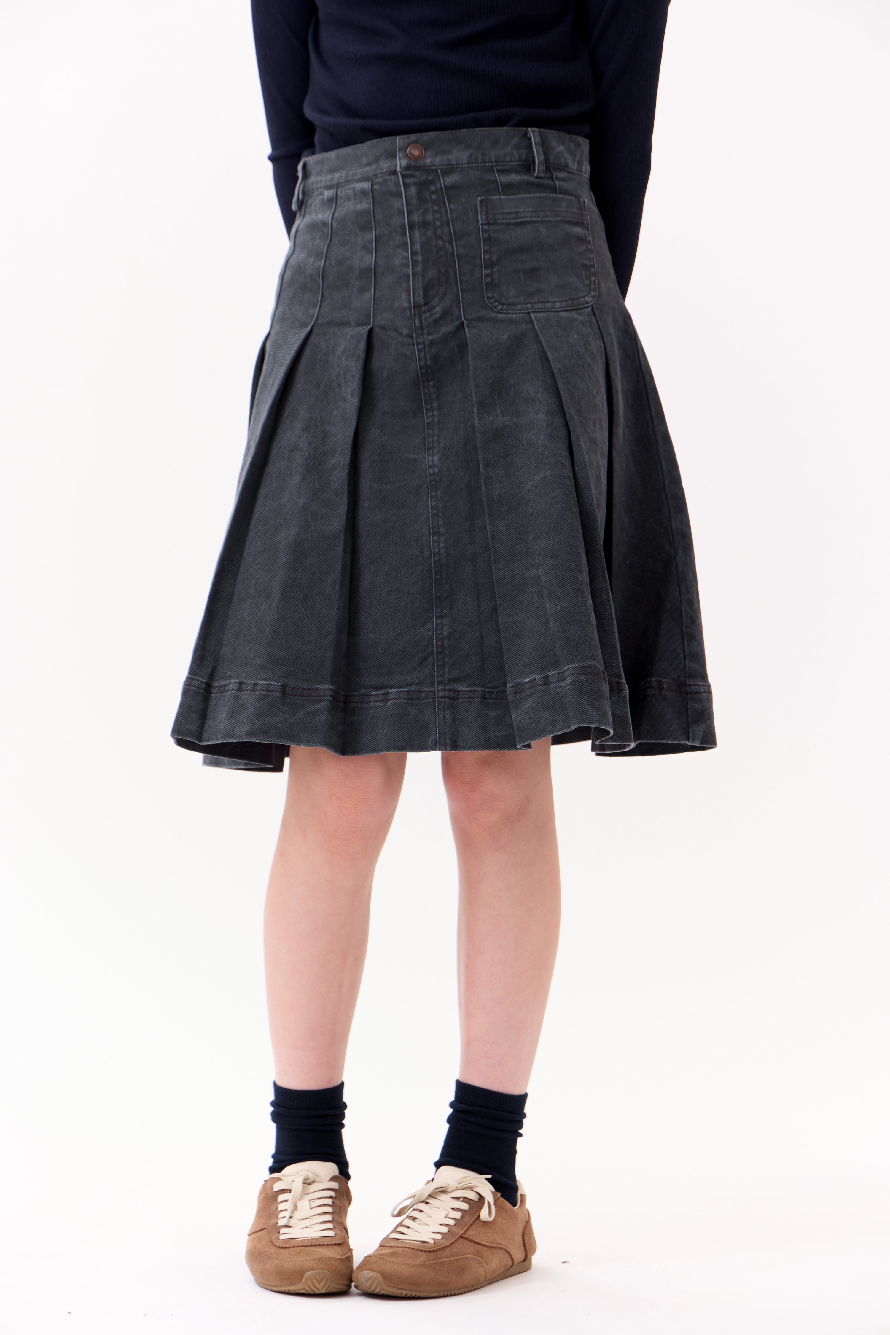 Gracie Denim Skirt - Grey