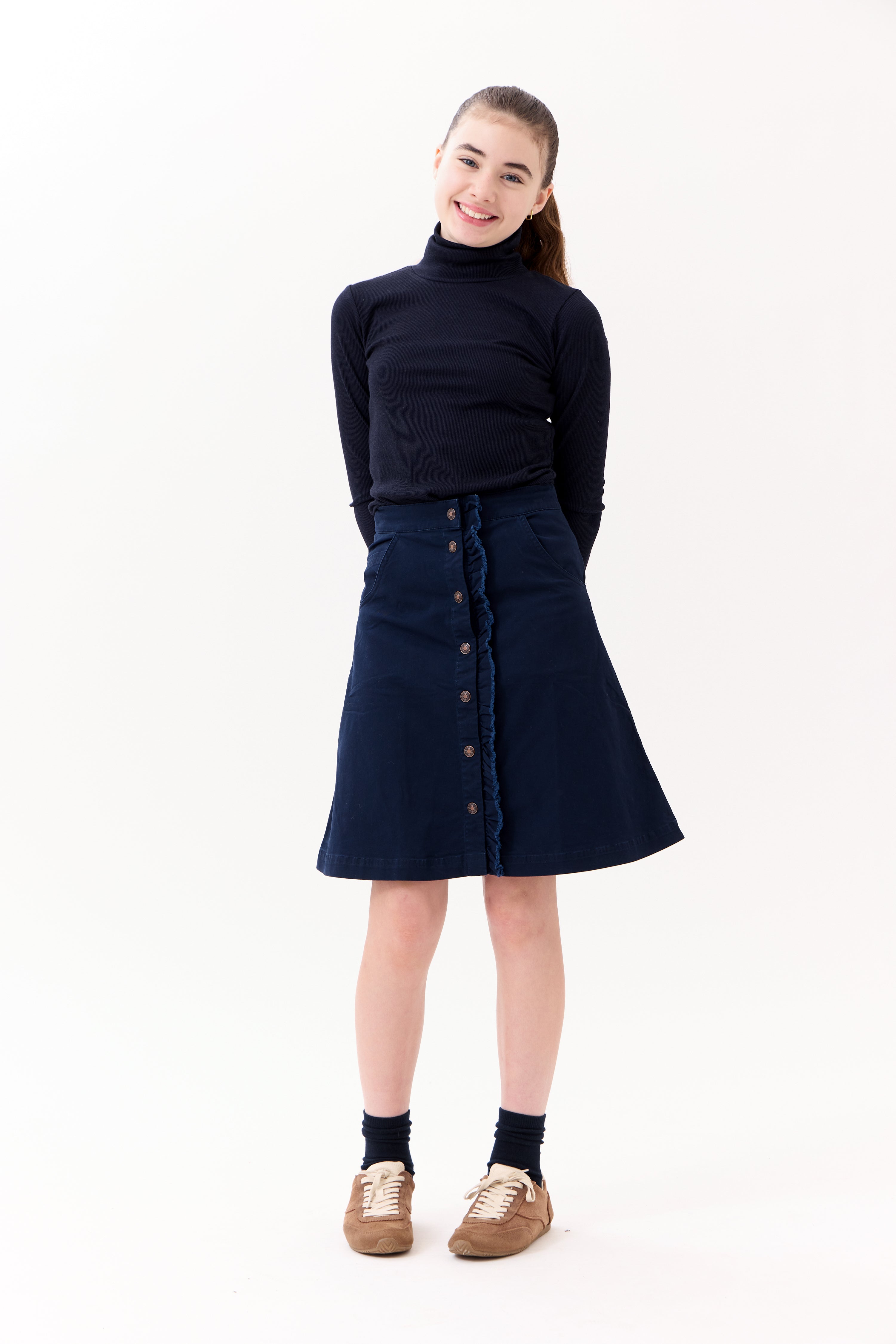 Nina Ruffled Skirt - Navy