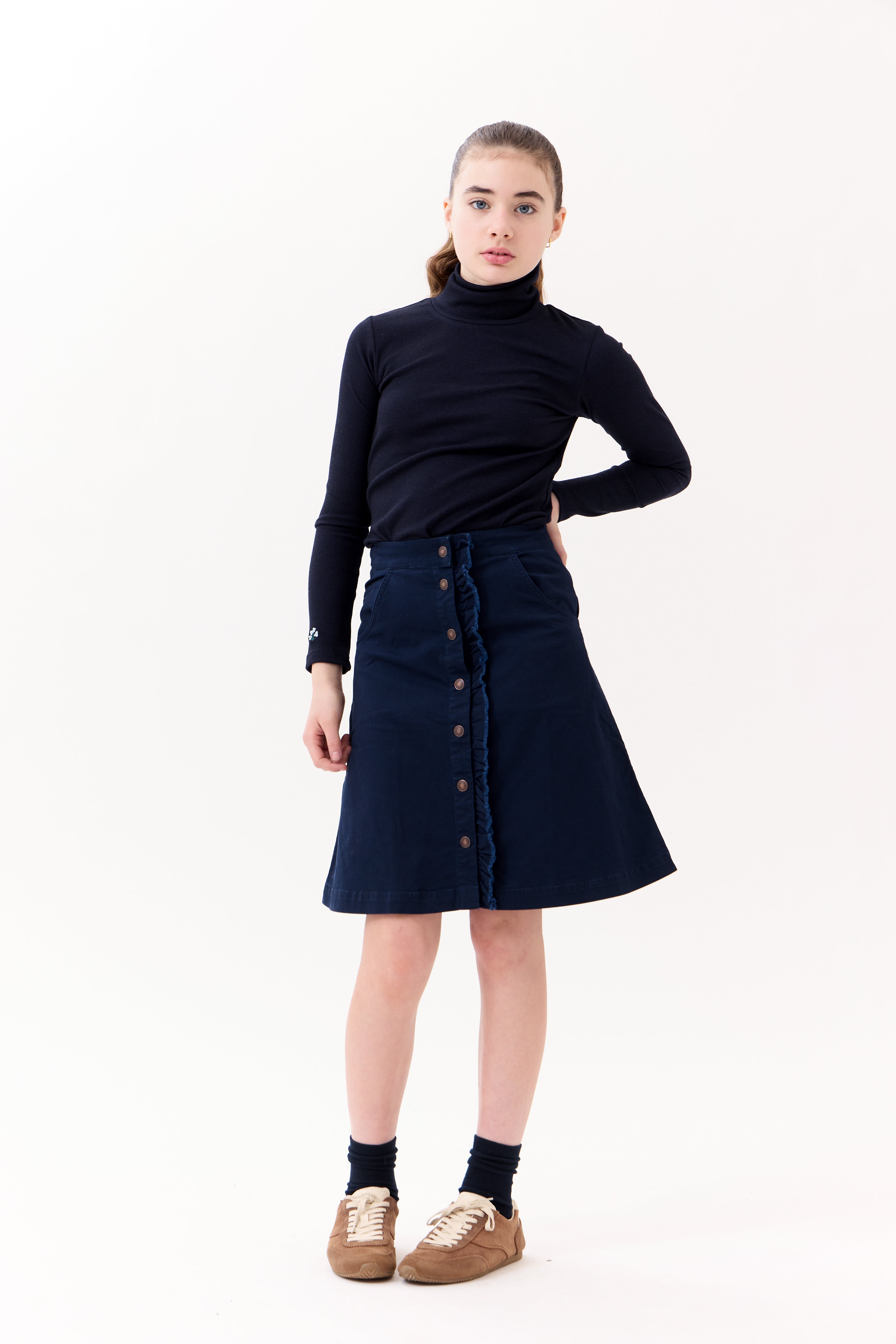 Nina Ruffled Skirt - Navy