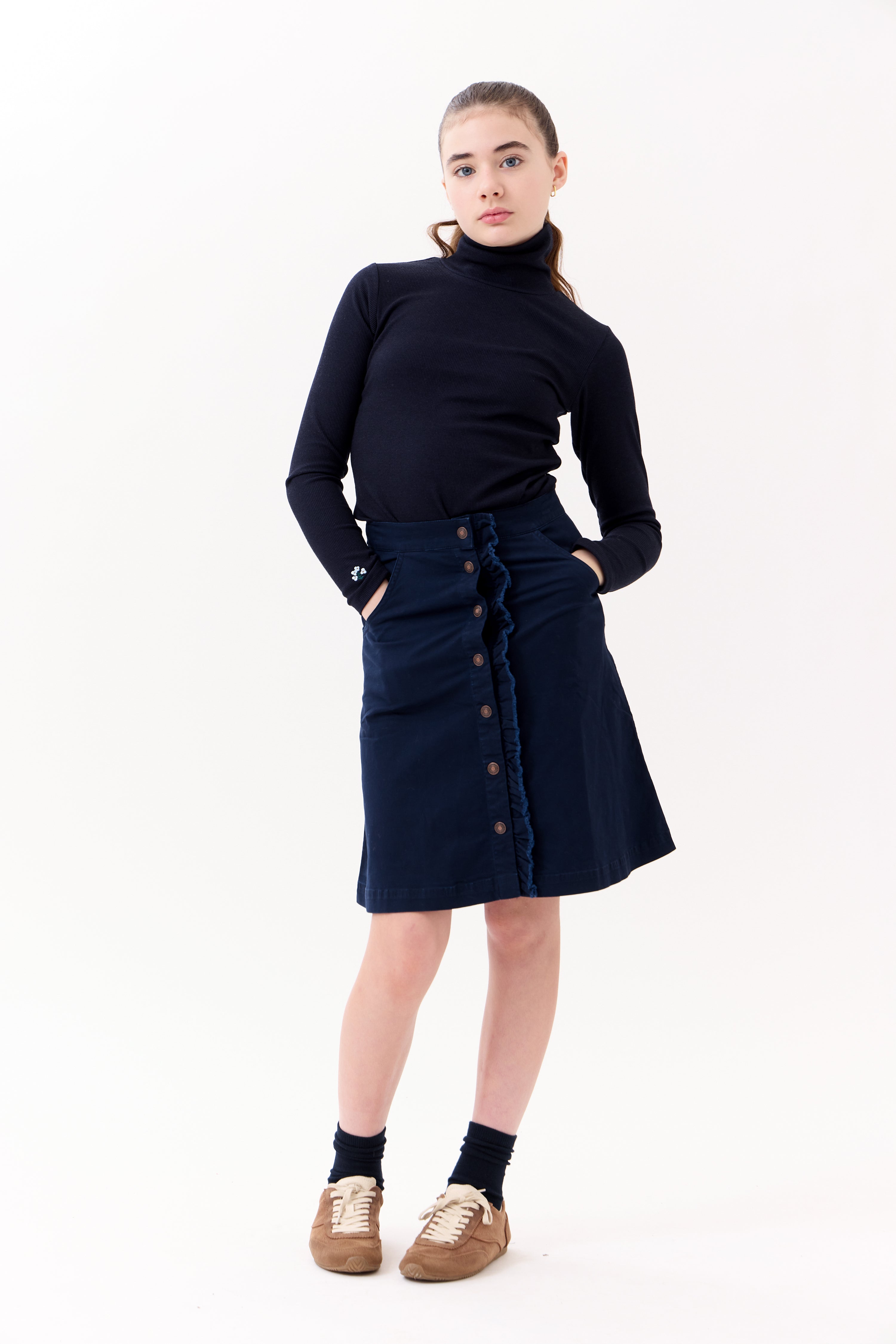 Nina Ruffled Skirt - Navy
