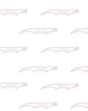 'crocodile' Wallpaper By Tea Collection - Bubblegum