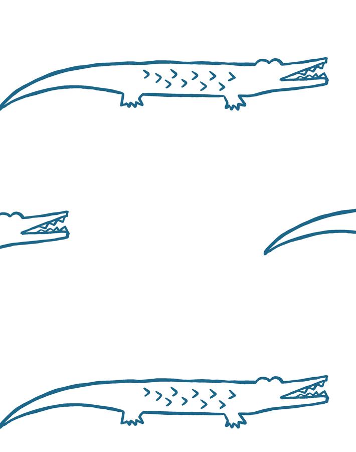 'crocodile' Wallpaper By Tea Collection - Cadet Blue