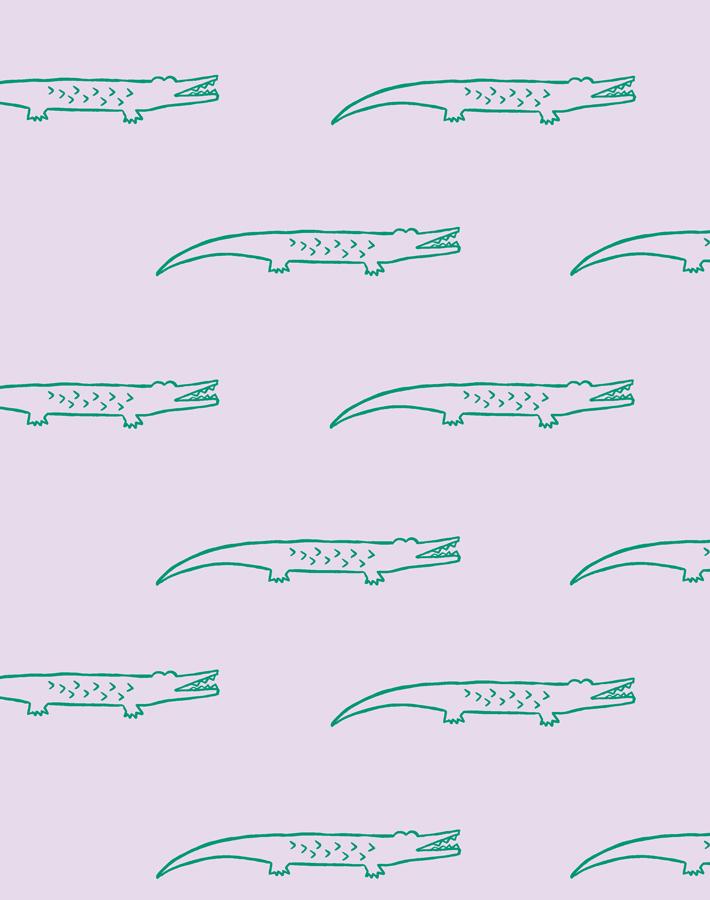 'crocodile' Wallpaper By Tea Collection - Lavender