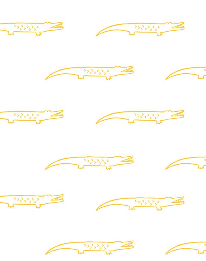 'crocodile' Wallpaper By Tea Collection - Marigold