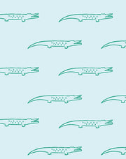 'crocodile' Wallpaper By Tea Collection - Pale Blue