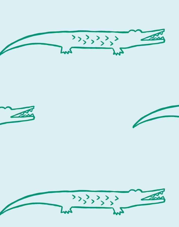 'crocodile' Wallpaper By Tea Collection - Pale Blue