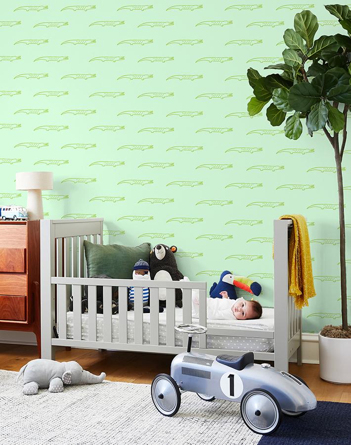'crocodile' Wallpaper By Tea Collection - Aventurine
