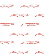 'crocodile' Wallpaper By Tea Collection - Red