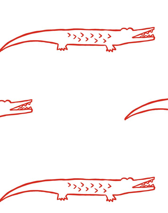 'crocodile' Wallpaper By Tea Collection - Red