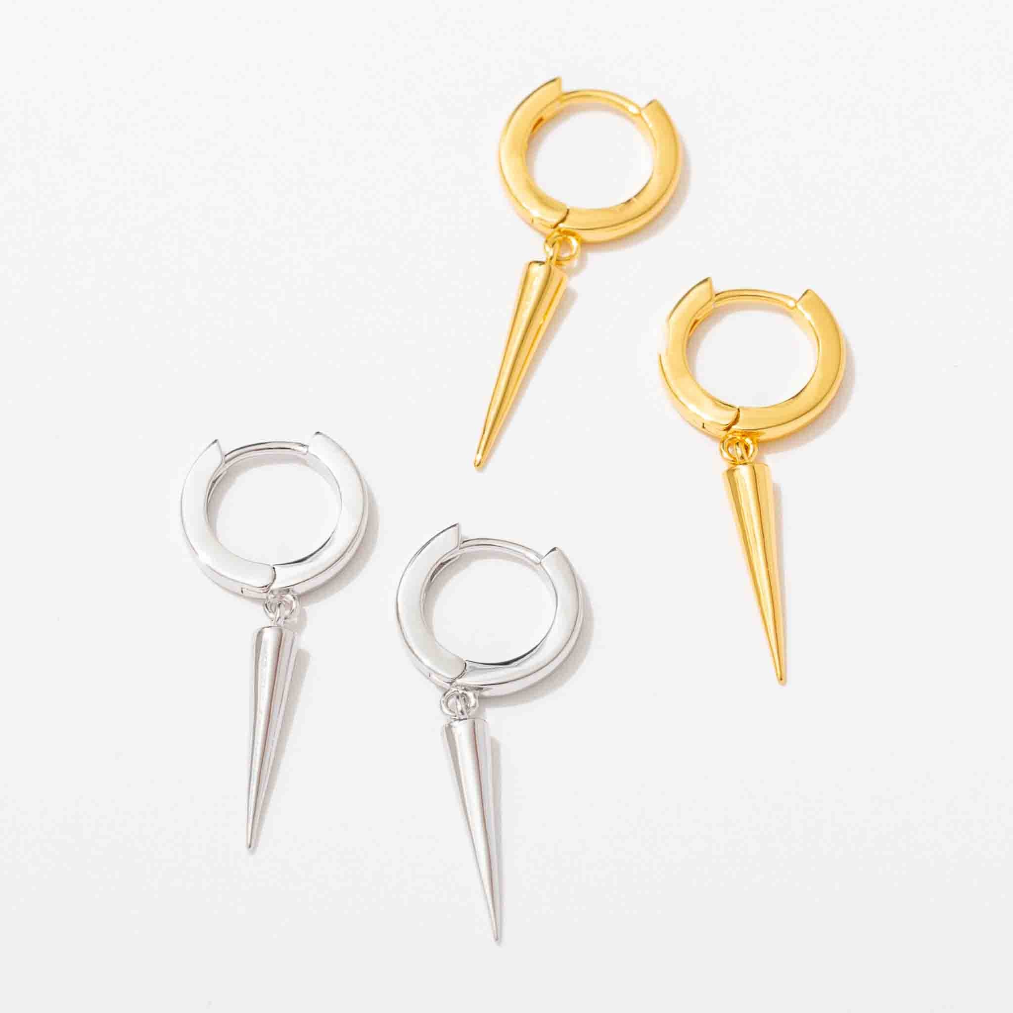 Spike Drop Huggie Hoops