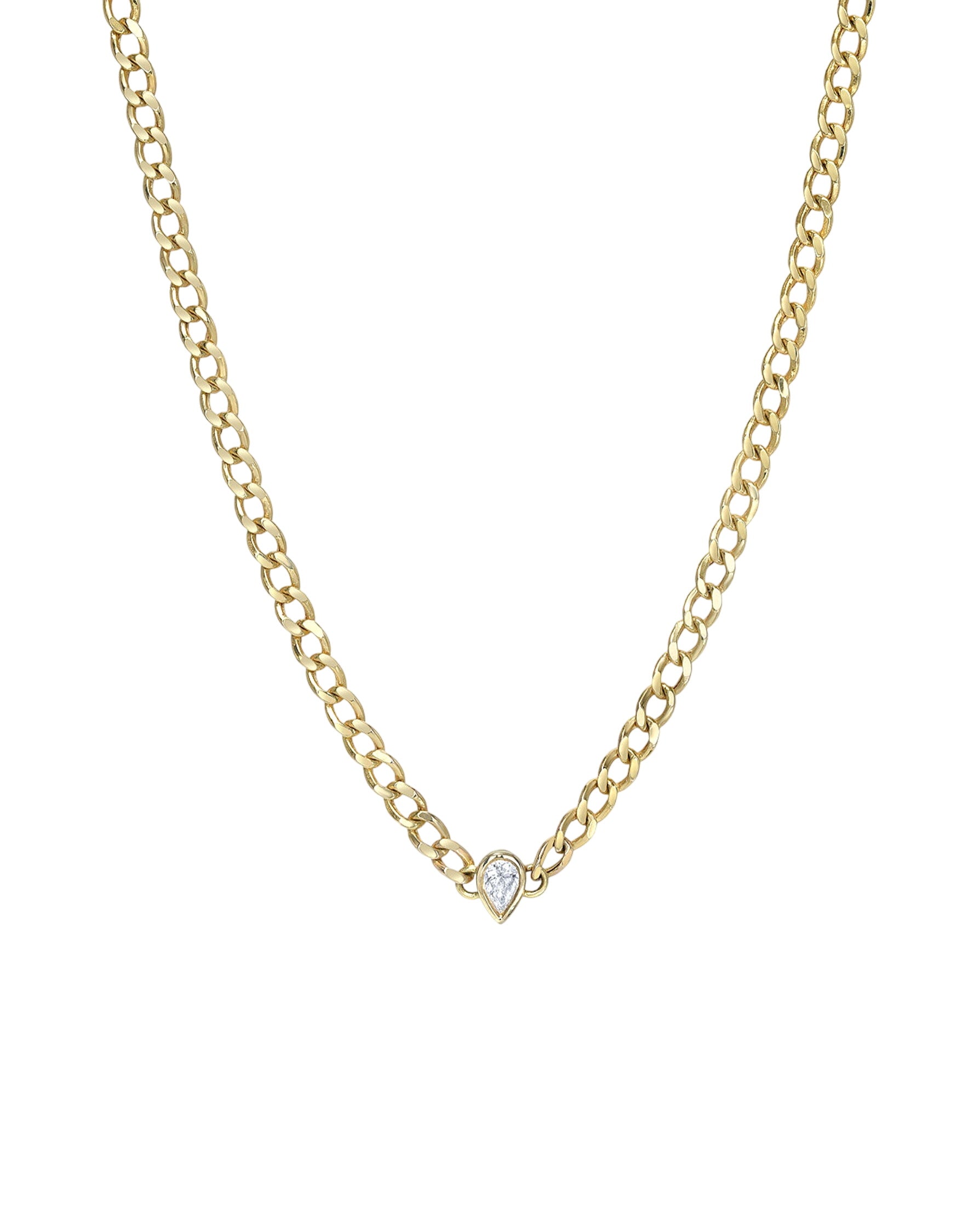 Cuban Link Pear Diamond Choker