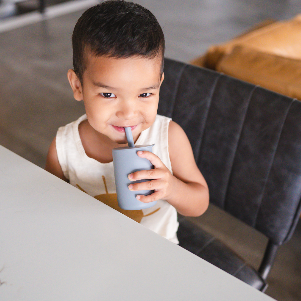 Silicone Cup With Lid + Straw