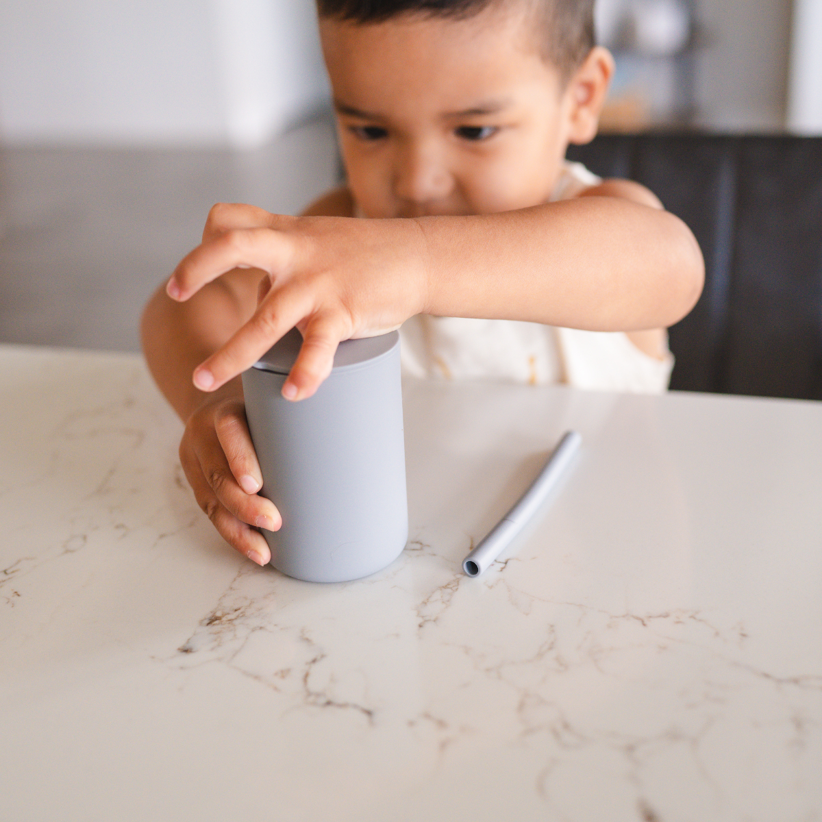 Silicone Cup With Lid + Straw