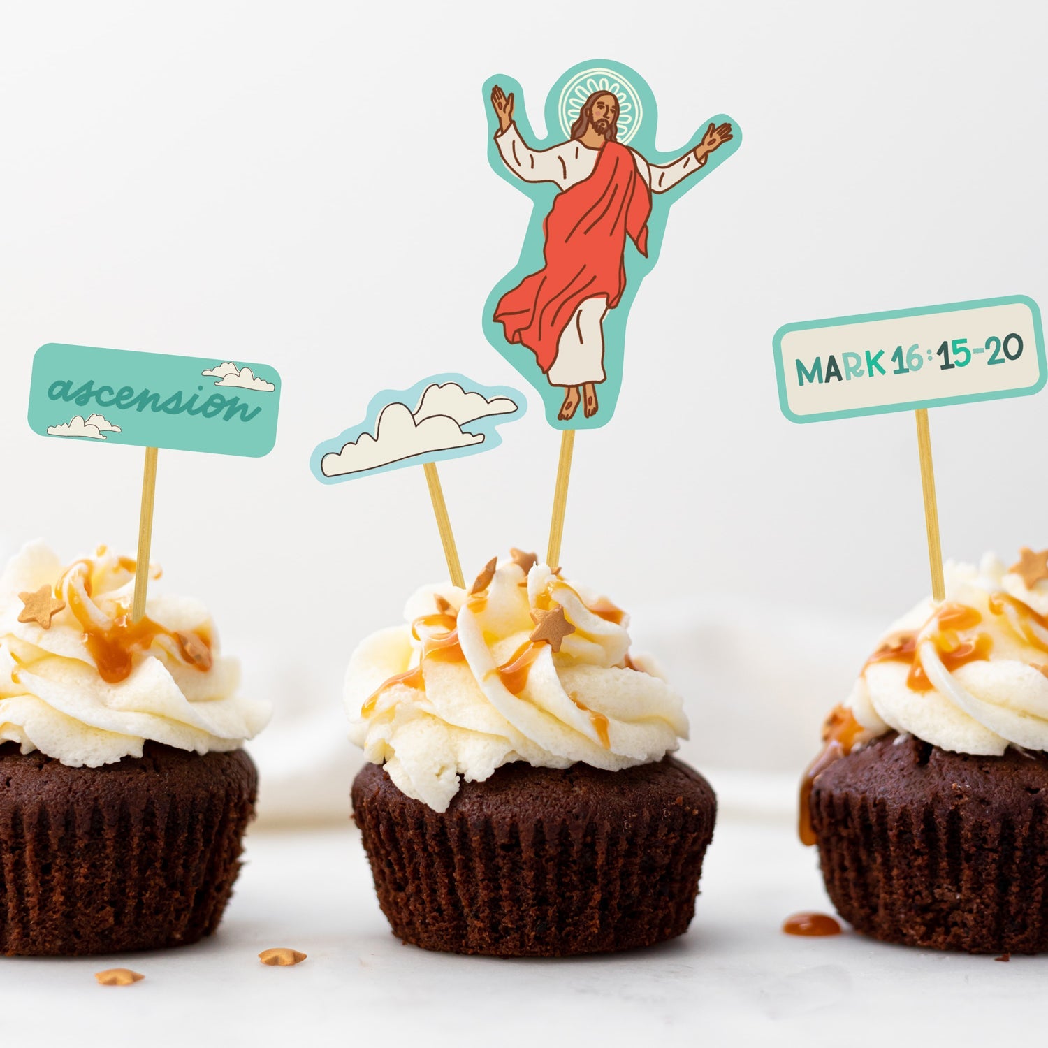 Jesus (ascension) Cupcake Toppers